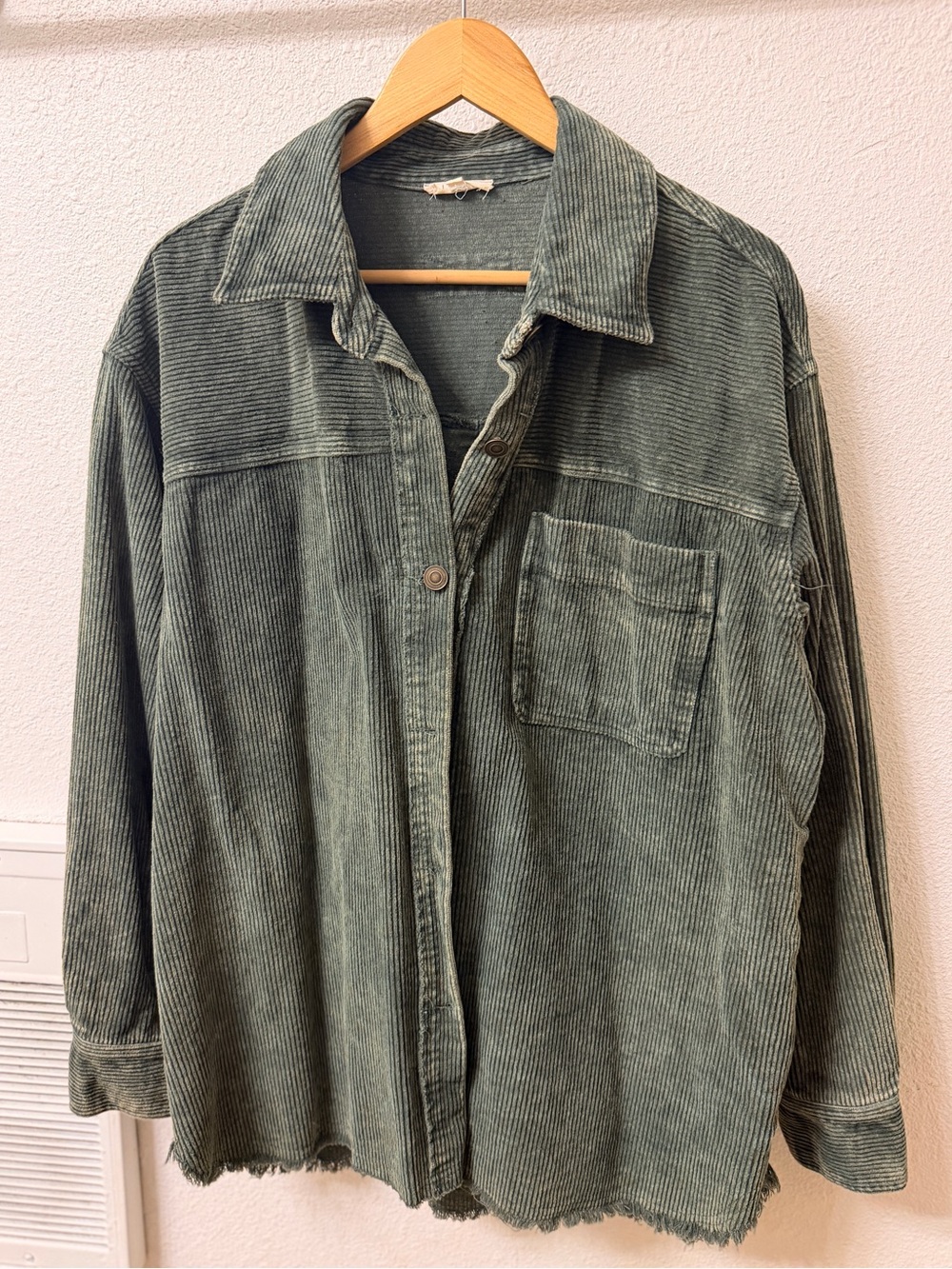 La Miel Green Corduroy Button-Up
